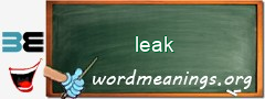 WordMeaning blackboard for leak